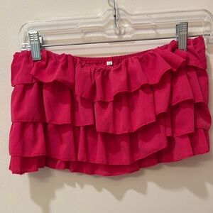 Ruffled Pink Tube Top